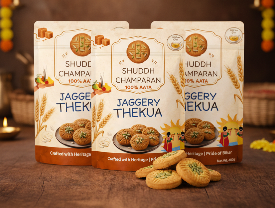 Pack of 3 Handmade Gud (Jaggery) Thekua with  100% Desi Ghee 1 kg